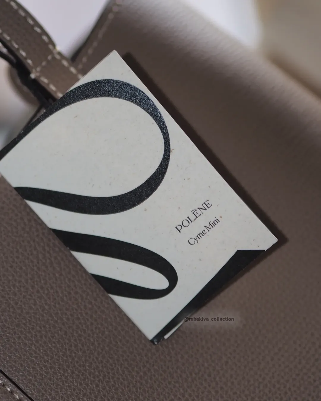 cyme mini tote textured leather taupe - Gambar 9